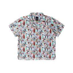 Allen Solly Junior Boys Abstract Printed Opaque Casual Shirt-picture-26