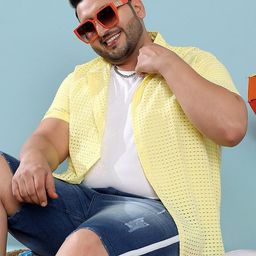 Instafab Plus Classic Fit See-Through Square Micro Checks Casual Shirt-picture-17