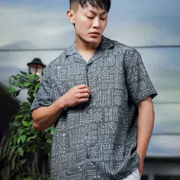 House of Koala Unisex Geometric Classic Opaque Printed Casual Shirt image 1