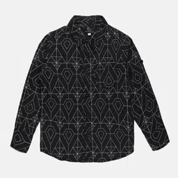 KiddoPanti Boys Geometric Printed Cotton Casual Shirt-picture-45