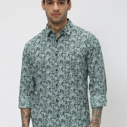 Mufti Trim Slim Fit Ethnic Motifs Printed Cotton Casual Shirt-image-60