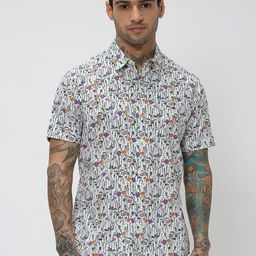 Mufti Trim Slim Fit Floral Printed Casual Shirt-picture-6