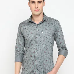 JADEBERRY Abstract Printed Classic Sheer Cotton Casual Shirt-image-87