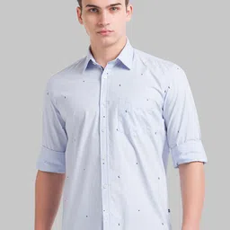 Parx Men Blue Slim Fit Printed Casual Shirt-picture-29