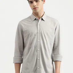 United Colors of Benetton Slim Fit Textured Spread Collar Long Sleeves Casual Shirt image 1