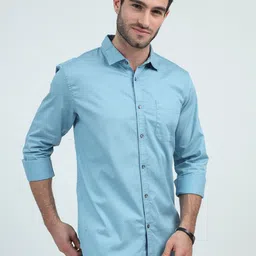 URBARO Smart Slim Fit Micro Ditsy Printed Pure Cotton Casual Shirt-image-14