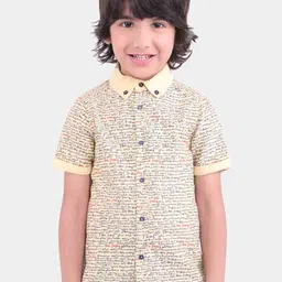 One Friday Boys Yellow Comfort Printed Casual Shirt-picture-49