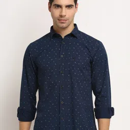 Cantabil Micro Ditsy Printed Cotton Casual Shirt-picture-20