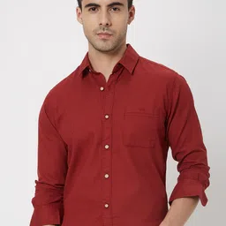 Mufti Trim Slim Fit Pure Cotton Casual Shirt-image-7