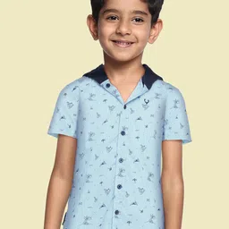 Allen Solly Junior Boys Blue Striped Pure Cotton Casual Shirt-picture-40
