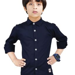 MADE IN THE SHADE Boys Spread Collar Solid Cotton Casual Shirt-picture-28