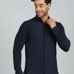 JADE BLUE Men Slim Fit Spread Collar Solid Casual Shirt-picture-29