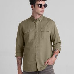Jack & Jones Slim Fit Opaque Linen Cotton Casual Shirt-picture-49