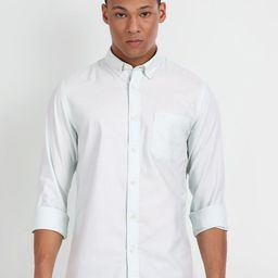 Flying Machine Men Blue Slim Fit Opaque Casual Shirt-picture-28
