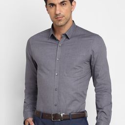 Turtle Men Grey Slim Fit Opaque Casual Shirt-picture-22