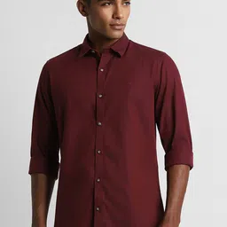 Peter England Casuals Slim Fit Spread Collar Cotton Casual Shirt-image-49