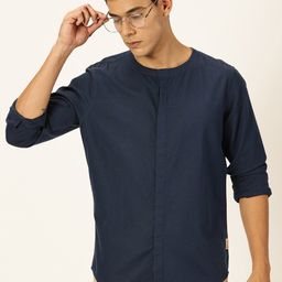 Thomas Scott Men Premium Cotton Linen Slim Fit Opaque Casual Shirt-picture-32