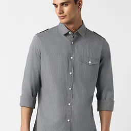 Van Heusen Sport Slim Fit Shoulder Tabs detail Cotton Casual Shirt-image-11