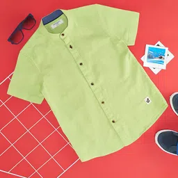 Pantaloons Junior Boys Cotton Spread Collar Curved Casual Shirt-image-29