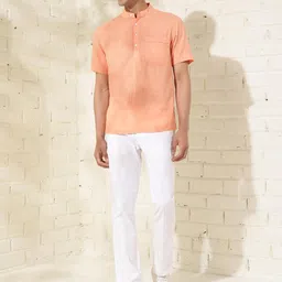 Fabindia Relaxed Fit Mandarin Collar Cotton Casual Shirt-image-60