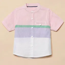 mothercare Infants Boys Opaque Colourblocked Pure Cotton Casual Shirt-picture-20