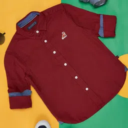 Pantaloons Junior Boys Spread Collar Cotton Casual Shirt-image-92
