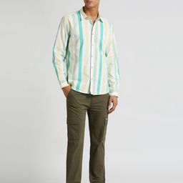 Pepe Jeans Spread Collar Long Sleeves Opaque Striped Cotton Casual Shirt-picture-27