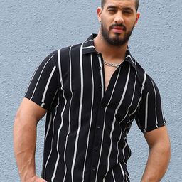 Instafab Plus Size Classic Vertical Stripes Cotton Casual Shirt-picture-13