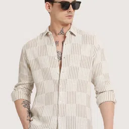 Banana Club Men Classic Checked Textured Casual Shirt-picture-23
