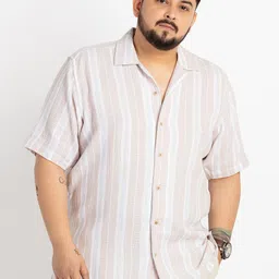 UNSIZED Comfort Striped Mandarin Collar Casual Shirt image 1