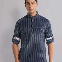 AD By Arvind Slim Fit Opaque Striped Casual Shirt-picture-3