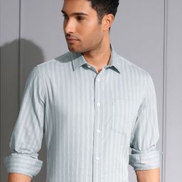 Locomotive Men Premium Dobby Textured Striped Multi Occasion Shirt-picture-35