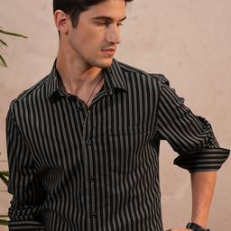 LOCOMOTIVE Luxe Dobby Textured Striped Party Evening Shirt-picture-47