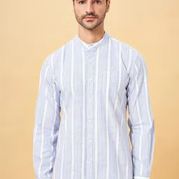 BYFORD by Pantaloons Slim Fit Striped Mandarin Collar Casual Shirt-image-74