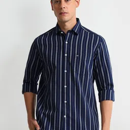 Arrow Sport Slim Fit Vertical Striped Cotton Casual Shirt-picture-24