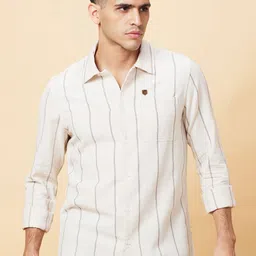 Being Human Men Slim Fit Windowpane Checks Opaque Striped Casual Shirt-image-89
