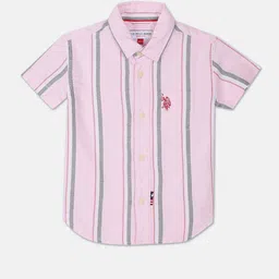 U.S. Polo Assn. Kids Boys Vertical Stripes Pure Cotton Casual Shirt-picture-14