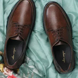 Allen Cooper Men Brown Leather Derbys Casual Shoes-image-16