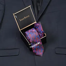 LOUIS STITCH Men Multicolor Purple Italian Silk Necktie Accessory Gift Set-picture-26