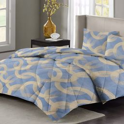 bsb home Silver-Toned & Gold-Toned Geometric Microfiber Double King Superfine Bedding Set-picture-43