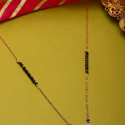 PANASH Gold Plated CZ-Studded & Beaded Mangalsutra-picture-36