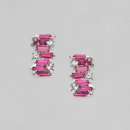 TOKYO TALKIES X rubans FASHION ACCESSORIES Silver-Plated Zircon Half Hoop Earrings image 4