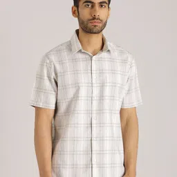 Indian Terrain Chiseled Checked Slim Fit Spread Collar Cotton Casual Shirt-picture-10