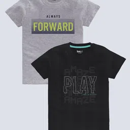 BAESD Boys Pack Of 2 Typography Printed T-shirt-picture-30