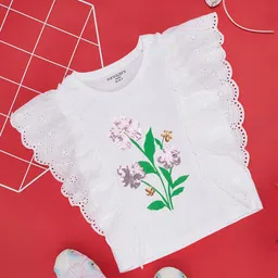 Pantaloons Junior Girls Printed Round Neck Short Sleeves Regular Fit T-shirt-picture-45