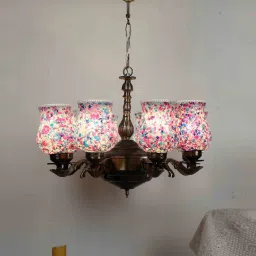new era Minimalist Multicolour Iron 8 Lights Chandelier image 2