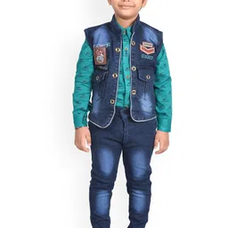 BAESD Boys Mandarin Collar Twill Cotton 3-Piece Suit-picture-47