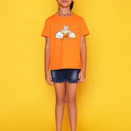 NUSYL Girls Graphic Printed Round Neck Casual T-shirt-picture-15
