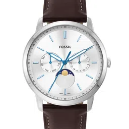 Fossil Men Silver-Toned Dial & Brown Leather Straps Analogue Multi Function Watch FS5905-picture-14