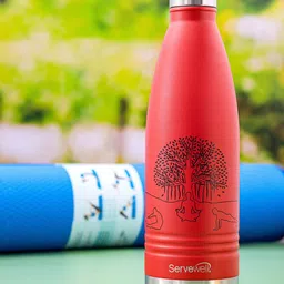Servewell Indus Red Printed Vacuum Sports Stainless Stainless Steel Water Bottle 1 L-picture-11